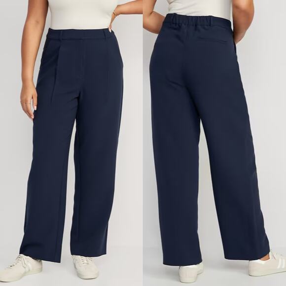Old Navy Pants - Old Navy Womens Extra High Rise Taylor Wide Leg Trouser Pants Size XXL Tall Navy